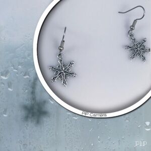 Pewter Snowflake Earrings